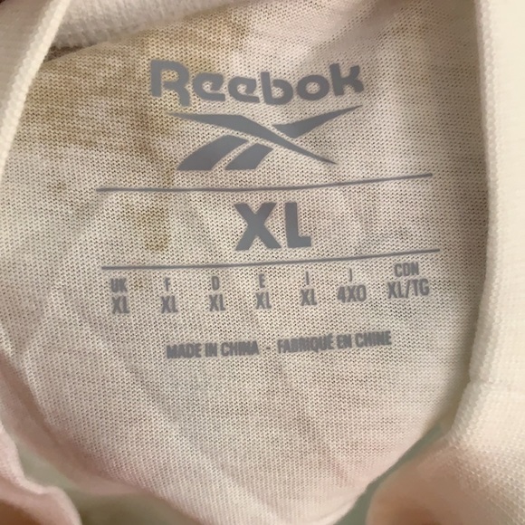 ✅REEBOK NWT MEN’S TAN WHITE TIE DYE CREW NECK SHORT SLEEVE T-SHIRT SIZE XL - Picture 7 of 8